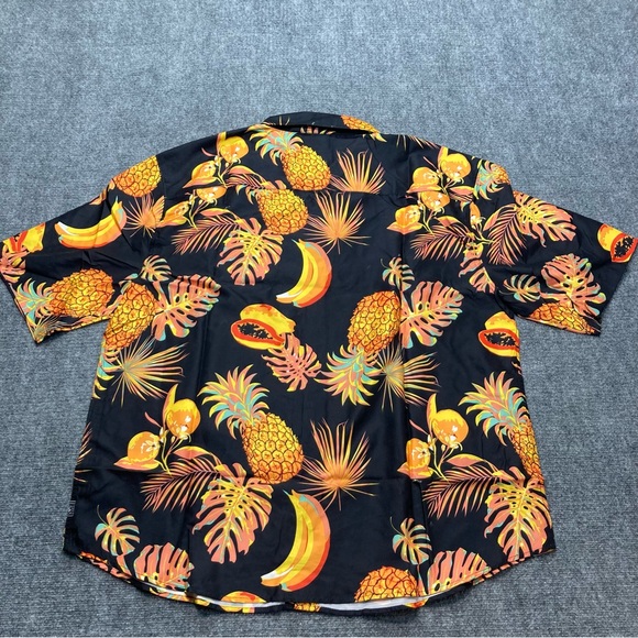 Southpole Hawaiian Shirt Mens 5XB Black Pineapple Banana Papaya Floral NWT - Picture 3 of 8